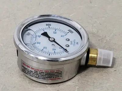 2-1/2" Liquid Filled Pressure Gauge, 1000 PSI, 1/4" NPT , 201L-254U