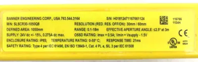 NEW BANNER SLSCR30-1050Q8 LIGHT CURTAIN RECEIVER 116766 72429 41-1/4"