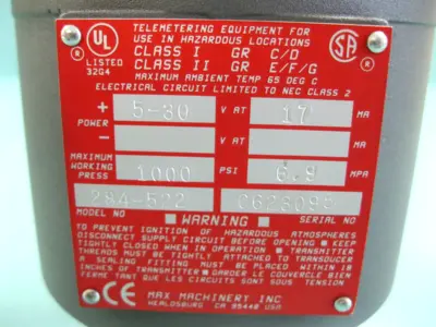 NEW Max Machinery 284-522