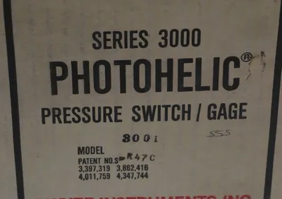 NEW DWYER PHOTOHELIC 3001-R47C-1 PRESSURE SWITCH 3001R47C1
