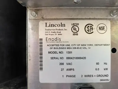 USED LINCOLN FOOD SERVICE PRODUCTS 1301