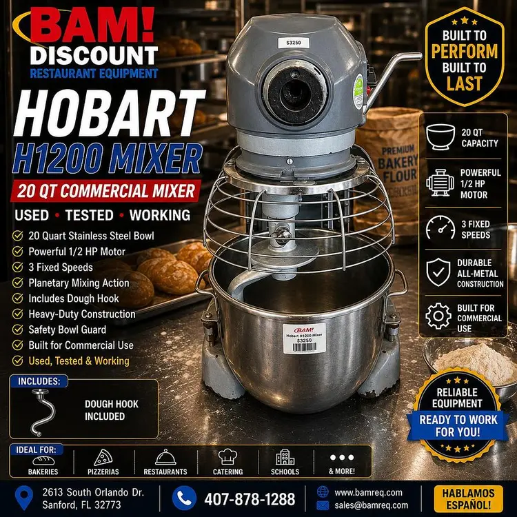 Used HOBART HL200 Planetary Mixers Florida US | BAM Discount Restaurant Equipment #1284675