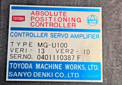 JTEKT TOYODA MG-U100 MGU100 CONTROLLER SERVO AMPLIFIER