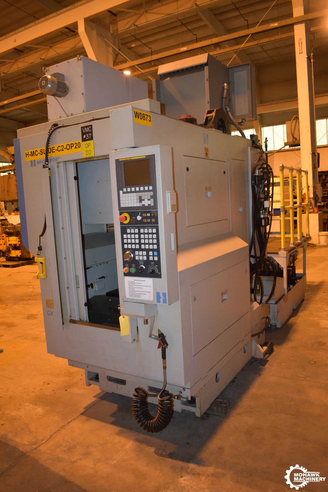 GX-300 BRIDGEPORT HARDINGE 4-AXIS CNC VERTICAL MACHINING CENTER w/FANUC OiMD CNC CONTROLS - RNA-160L TSUDAKOMA NC ROTARY TABLE- 20-POSITION AUTOMATIC TOOL CHANGER