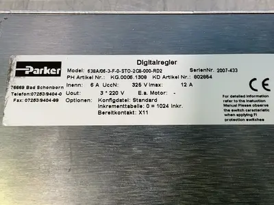 Used PARKER 638A/063F0STO2C8000RD2 Servo Drives Ohio US | HGR 24 #1572141