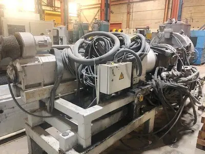 8" BUSS HOT MELT SINGLE-SCREW EXTRUDER AND PELLETIZING SYSTEM. STOCK # 0363624