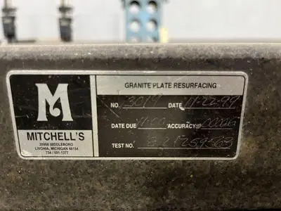 73.5" X 46.5" X 18.5" PORTAGE MITCHELL GRANITE LAYOUT SURFACE PLATE: STOCK #19744