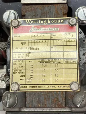 Used WESTINGHOUSE 11-200-N-3 Industrial Controls | Surplus Asset Holdings #1220561