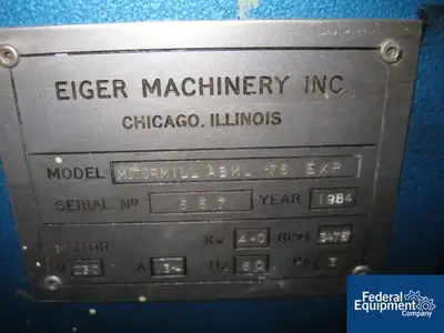 USED EIGER EIGER MEDIA MILL, MODEL MOTORMILL ABML.75 EXP, S/S