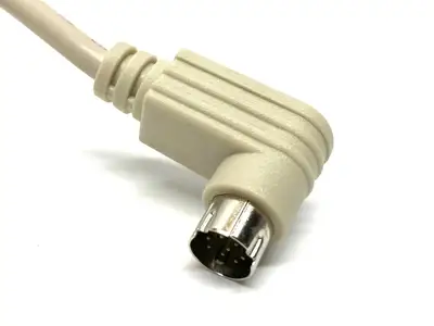 8 Pin Mini DIN Male Elbow to DB9 Female Cable 3ft Length - Used