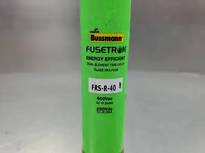 USED Bussmann FRS-R-40 FUSETRON ENERGY EFFICIENT FUSE, 600VAC/250VDC, 40A