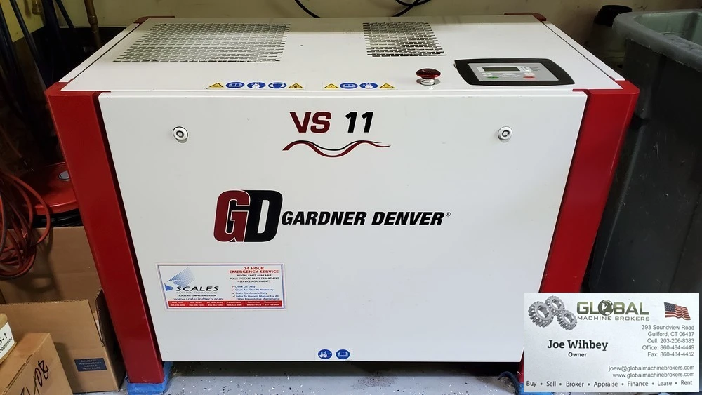 Gardner Denver VS11A Variable Speed Screw Air Compressor 15HP Low Hours!