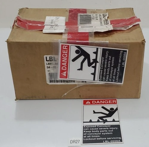 *NEW* LARGE LOT OF 350+/- DANGER LBL-0558A Exposed Conveyor Stickers + Warranty!