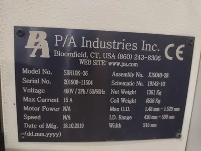 USED PA INDUSTRIES SRH10K-36