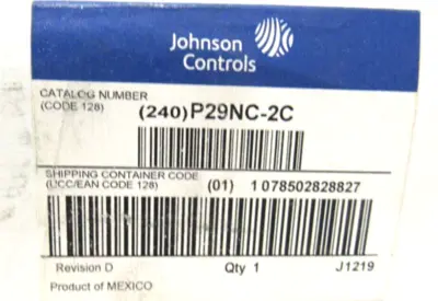 NEW JOHNSON CONTROLS P29NC-2C PRESSURE SWITCH P29NC2C