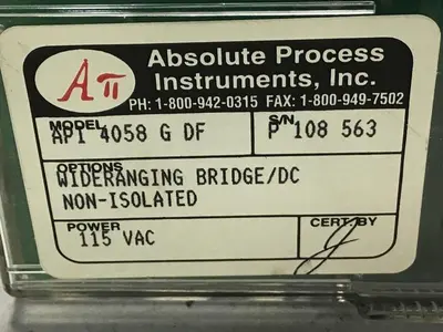 USED ABSOLUTE PROCESS INSTRUMENTS API 4058 G DF