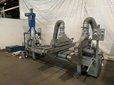96" X 96" BURR-ABRADOR TOP SIDED DEBURRING MACHINE. STOCK # 0746323