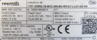 USED REXROTH R911395626 INDRADRIVE MI KSM02.1 SET 01 R911347141 R911337721