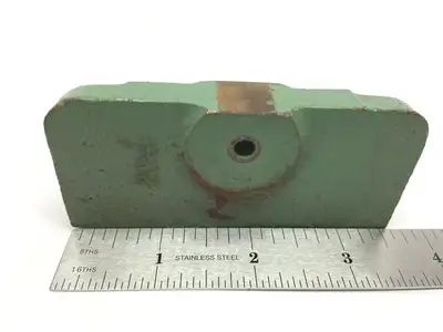 B-16073 | Green Vibratory Block Holder 2-1/2" ID M8 Metric Screw Holes - Used