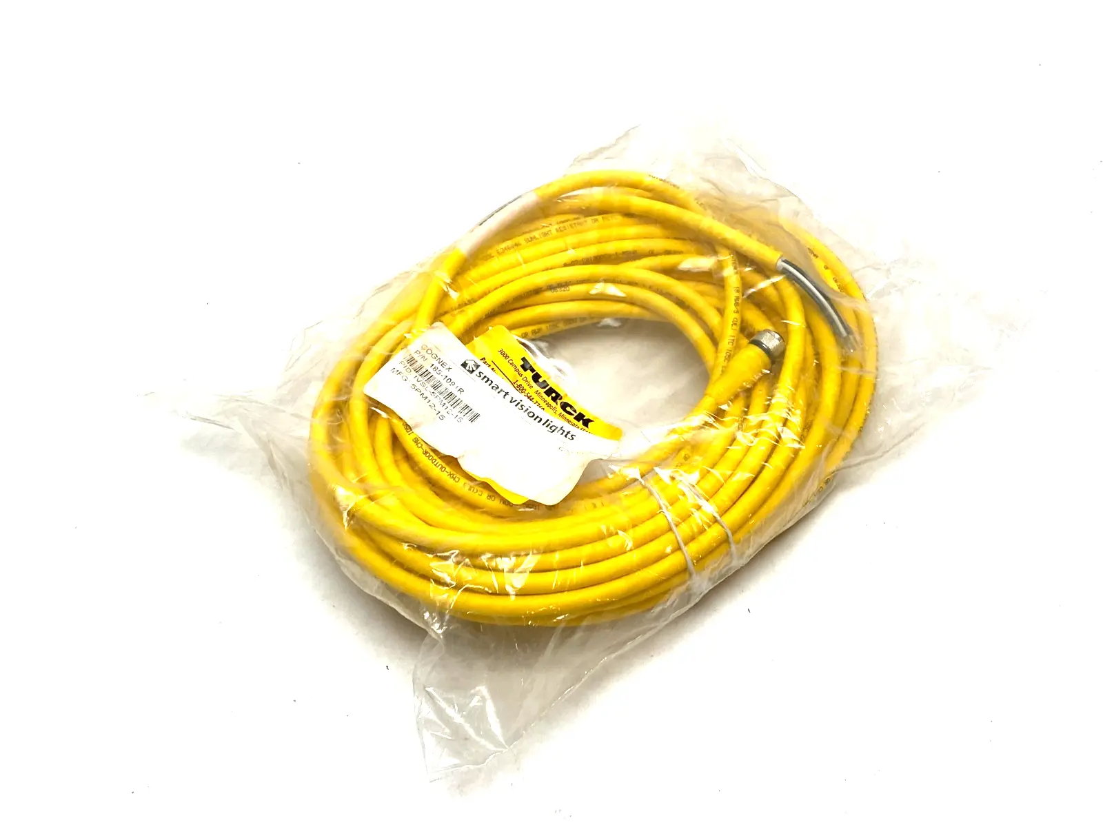 NEW TURCK, COGNEX SINGLE ENDED CONNECTION CORDSET BREAKOUT CABLE IVSL-5PM12-15