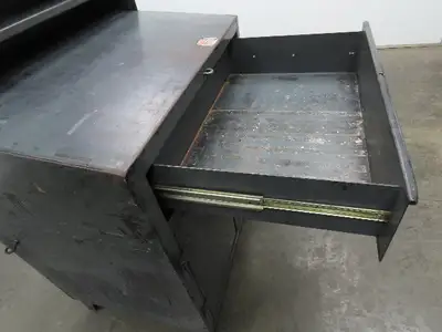 Strong Hold Extreme Duty 12 GA Shop Desk 1 Drawer Riser Shelf 36x28x54"