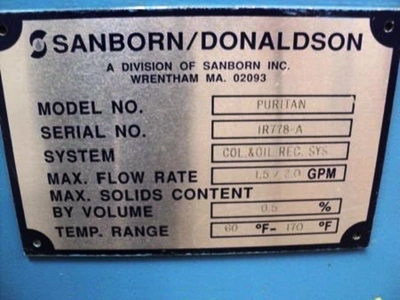 Sanborn Puritan Oil & Coolant Recovery System.