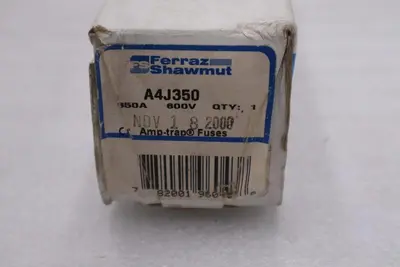 Mersen A4J350 Class J Fuse 350 Amp 600 Volt Fast-Acting Blade Mount - STK GF845