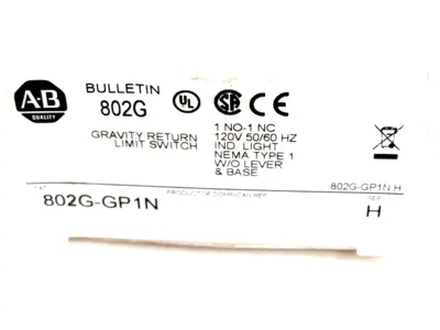 NEW ALLEN BRADLEY 802G-GP1N LIMIT SWITCH SERIES H 802GGP1N