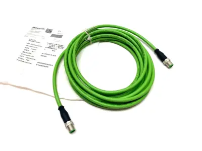 USED BECKHOFF DOUBLE ENDED ETHERCAT CABLE M12 M TO M 4-PIN