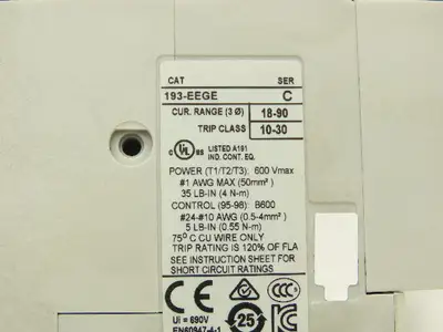 Allen Bradley 104-C60D22 Electronic Overload Relay Reversing Contactor