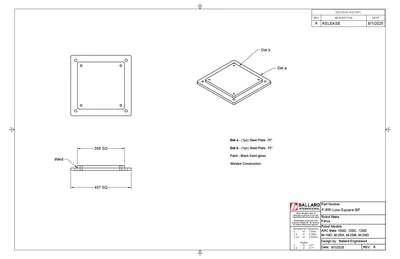 FANUC M-20iD Series Robot Floor Mount Base Plate – Square – NEW