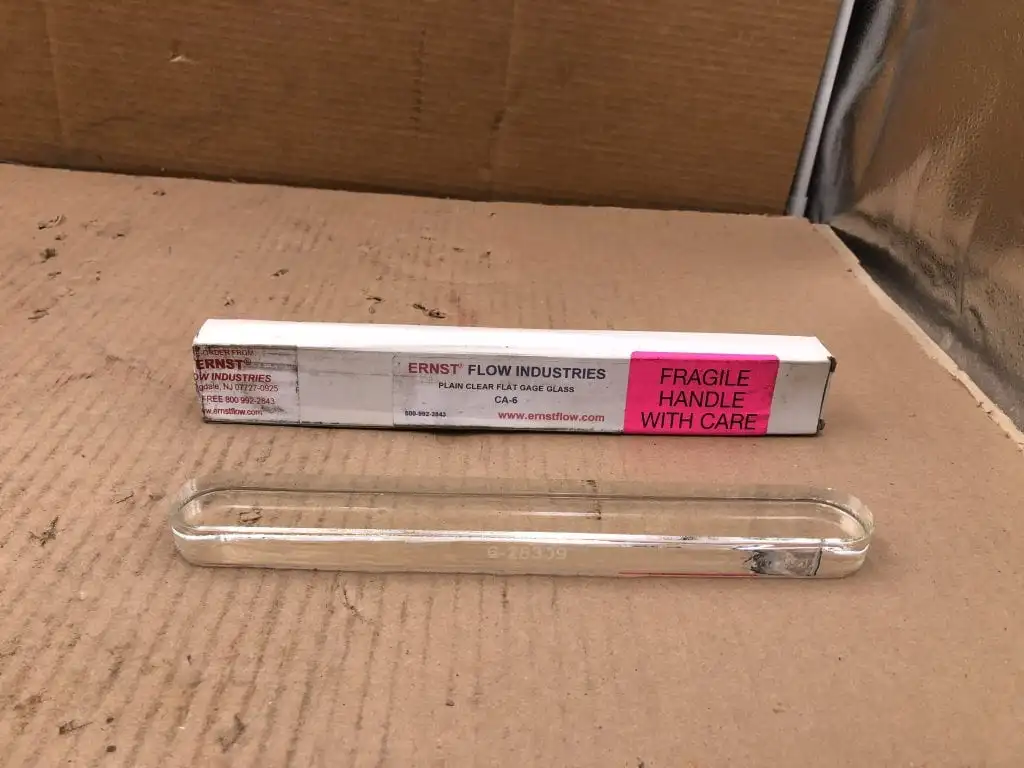Ernst Flow 6-26309 Clear Flat Gauge / Sight Glass 10″ X 1-1/2″ X 1/2″ -NIB