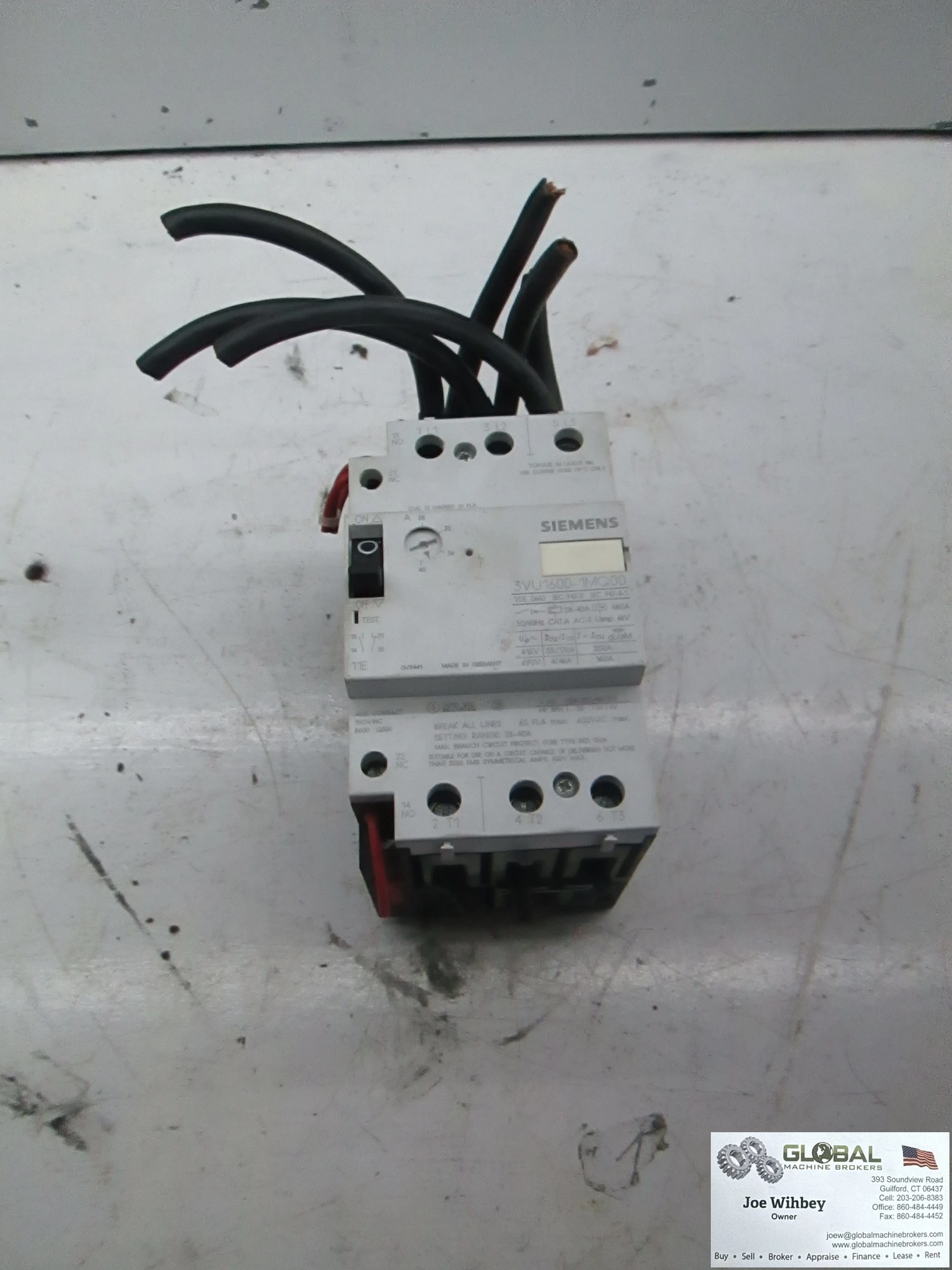 Siemens 3VU1600-1MQ00 Circuit Breaker Motor Starter, 600VAC, 3ph