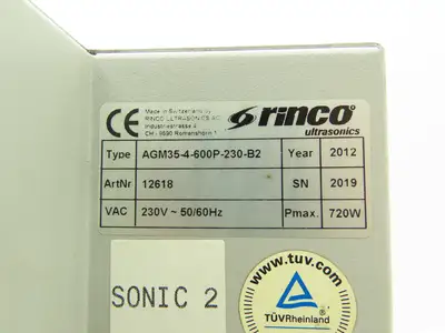 Rinco Ultrasonics AGM35-4-600P-230-B2 Ultrasonic Generator for Plastic Welding