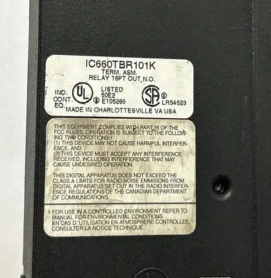 Used GE FANUC IC660TBR101K PLC Input & Output Ohio US | Surplus Asset Holdings #1234407