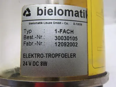 Bielomatik 1-FACH Electronic Drip Feed Oiler Lubricator 24VDC Solenoid Valve