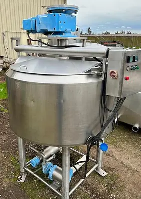 Cherry Burrell 200-Gallon Stainless Steel Jacketed Tank with Scrape Surface Agitation #S744979