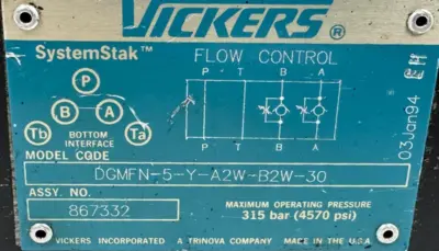 NEW VICKERS DGMFN-5-Y-A2W-B2W-30 FLOW CONTROL VALVE 867332