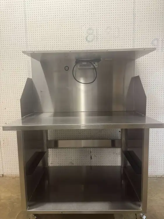 Used Marshall Used 48" Stainless Table with Marshall 176050-2 Heated Over Shelf - 120V Food Prep Tables Illinois US | Falcon Restaurant Supply #1374784