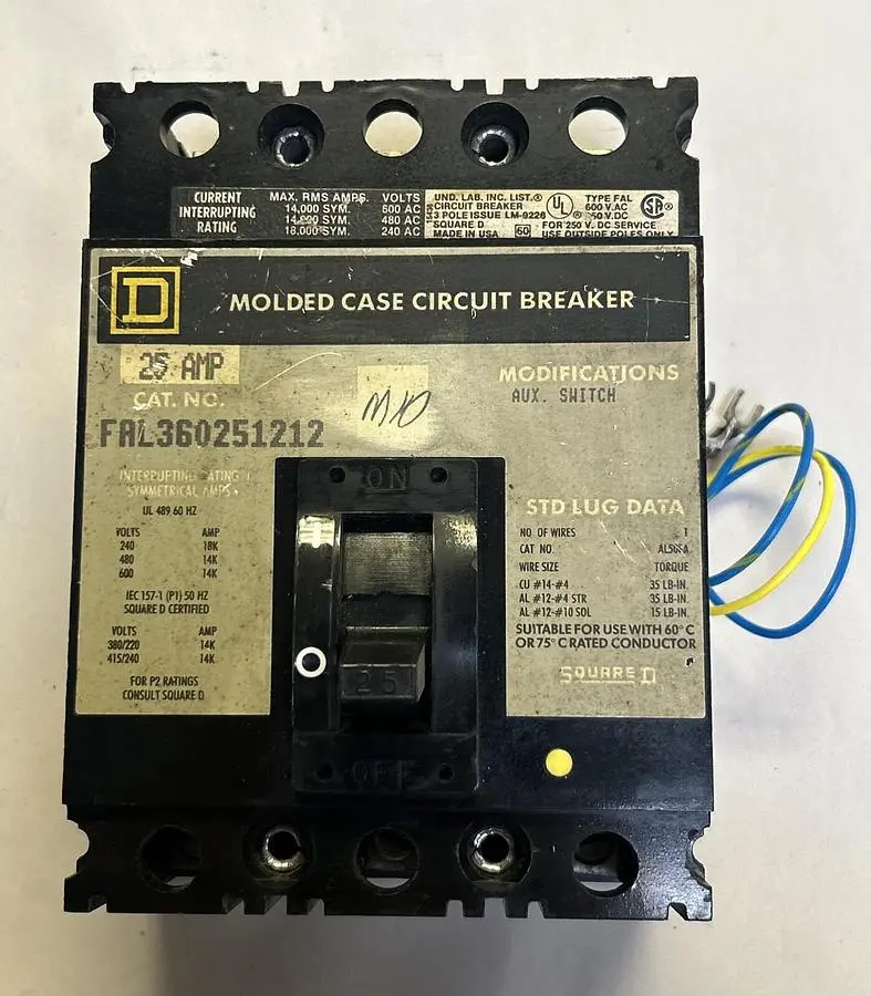 Used SQUARE D FAL360251212 Miscellaneous Equipment (Electrical & Power) | Surplus Asset Holdings #1204093