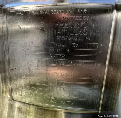 Precision Stainless Vertical 316L SS High-Performance Freeze/Thaw Tank - Used.