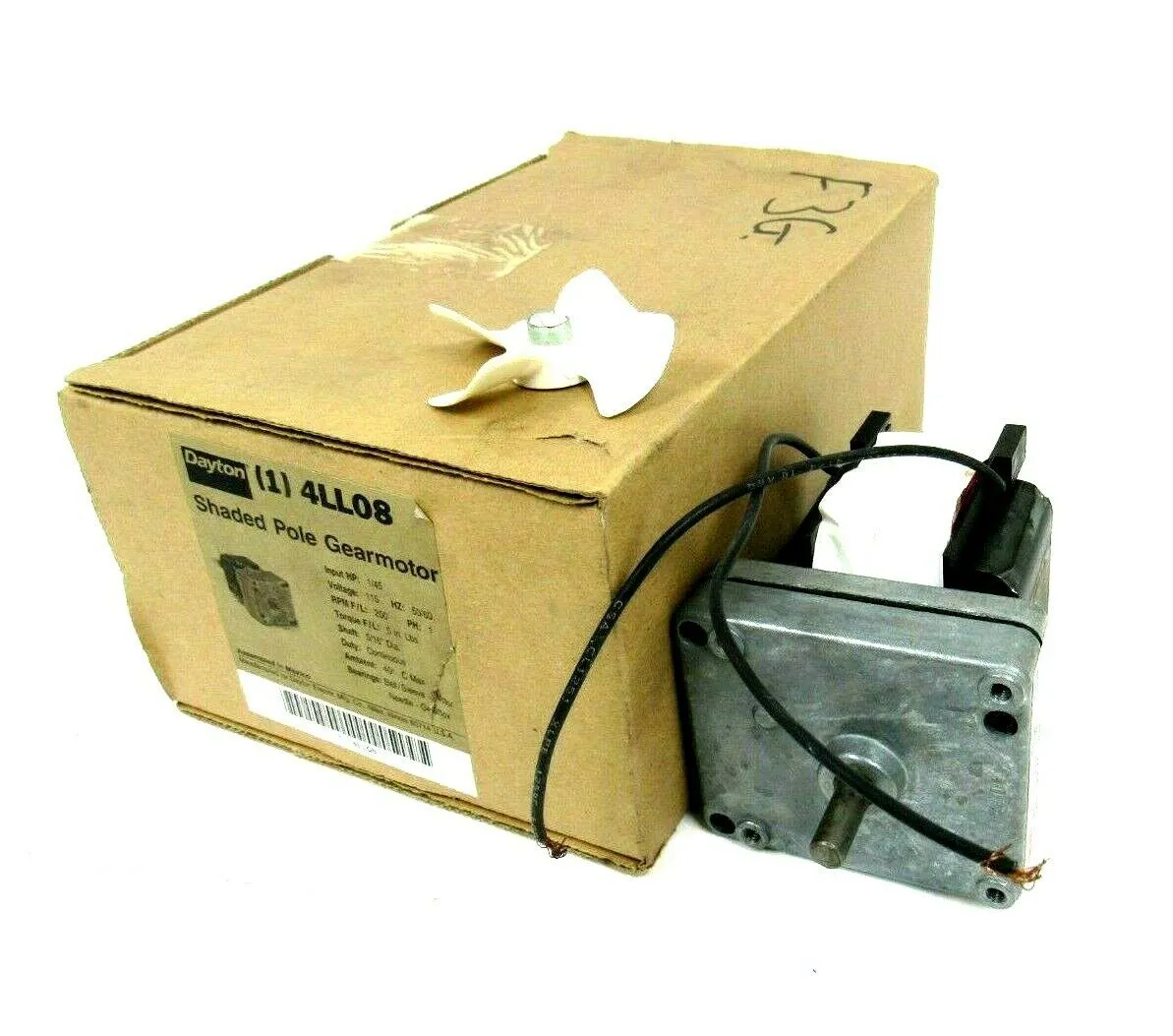 NEW DAYTON 4LL08 SHADED POLE GEARMOTOR 1/45HP 115V