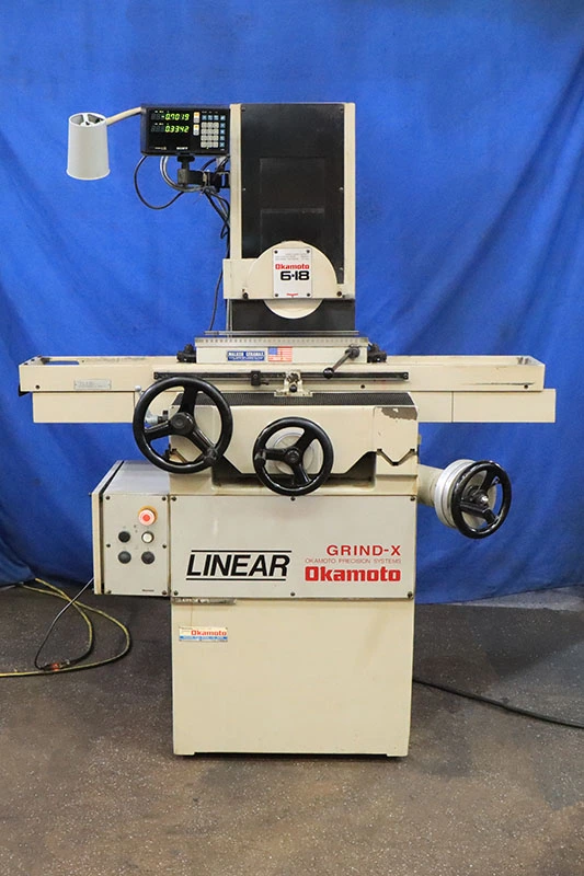 Used 2004 Okamoto LINEAR 618B, 2004, 2X DRO, ROLLER BEARING TBL Reciprocating Surface Grinders New Jersey US | Machinery Values #1460749