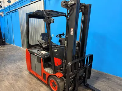 Used 2019 LINDE E18 3-Wheel Stand up Electric Counterbalance Forklifts Minnesota US | Birnstengel Equipment #1550221