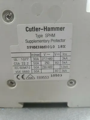 Cutler Hammer SPHM3RM0010 Circuit Breaker 4G