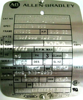 NEW ALLEN BRADLEY CM115-NV1F518AXZCC333 MOTOR 1.5HP 230/460V 35TT96M613