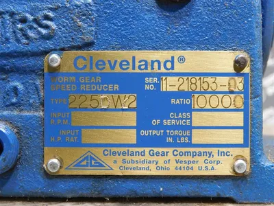 Cleveland 225DW2 Worm Gear Speed Reducer 10000:1 Ratio Used