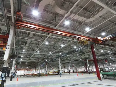 Cleveland Tramrail 3 Ton Underhung Bridge Crane 45' 10" Span Acco Wright Hoist