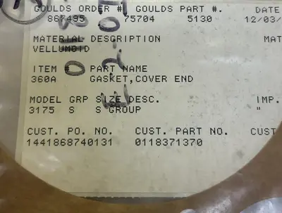 New | in-Stock GOULDS 5130 Pump & Valve Parts Ohio US | Surplus Asset Holdings #1245222