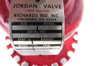 NEW JORDAN VALVE MODEL 61P PRESSURE REGULATOR